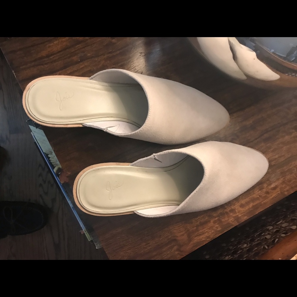 JOIE Suede Mules in Ivory Grey. Hardly worn.